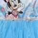 DISNEY Myszka Minnie Niebieska sukienka z tiulem na krótki rękaw, sukienka dziewczęca