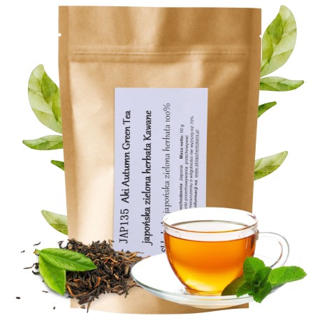 Aki Autumn Green Tea - japońska zielona herbata Kawane, herbata liściacta 50g