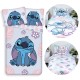 DISNEY Stitch Niebieska, DWUSTRONNA, bawełniana pościel dziecięca na zamek, 100% BAWEŁNA 140x200cm OEKO-TEX