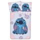DISNEY Stitch Niebieska, DWUSTRONNA, bawełniana pościel dziecięca na zamek, 100% BAWEŁNA 140x200cm OEKO-TEX