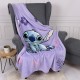 DISNEY Stitch Fioletowy, miękki koc/narzuta 100x150 cm, OEKO-TEX