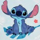 DISNEY Stitch Dziecięcy ręcznik, niebieskie poncho z kapturem, bawełniane 50x115 cm OEKO-TEX