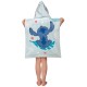 DISNEY Stitch Dziecięcy ręcznik, niebieskie poncho z kapturem, bawełniane 50x115 cm OEKO-TEX