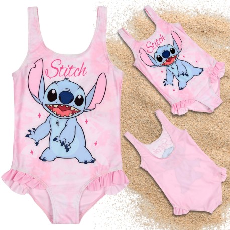 DISNEY Stitch Dziewczęcy strój kąpielowy, różowy strój kąpielowy, jednoczęściowy