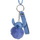 DISNEY Stitch Futrzany brelok do kluczy, karabińczyk, niebieski