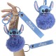 DISNEY Stitch Futrzany brelok do kluczy, karabińczyk, niebieski