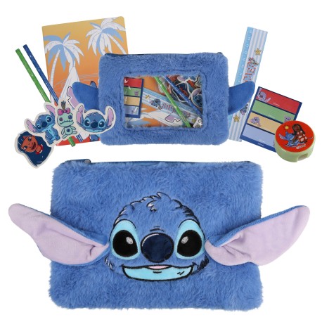 DISNEY Stitch Zestaw przyborów szkolnych, piórnik + akcesoria piśmiennicze