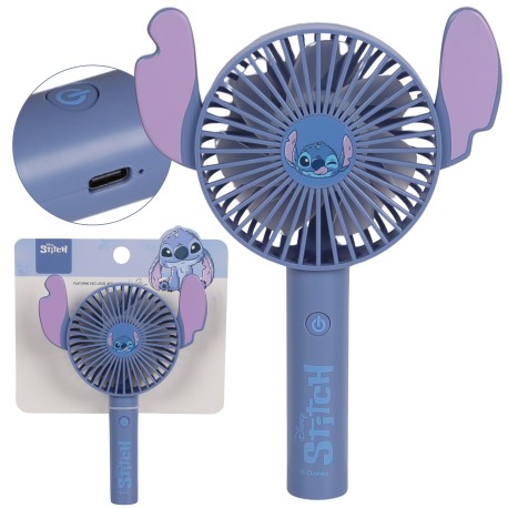 Disney Stitch Mini wiatraczek, ręczny PRZENOŚNY wiatrak, niebieski wentylator USB
