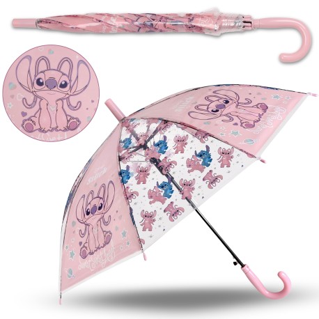 DISNEY Stitch Andzia Składana, automatyczna parasolka, transparentny parasol dla dziewczynki