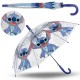 Disney Stitch Chłopięca automatyczna parasolka, składany parasol, transparentny