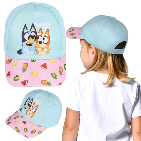 Bluey Turkusowa BAWEŁNIANA czapka z daszkiem, dla dziewczynki, NA LATO
