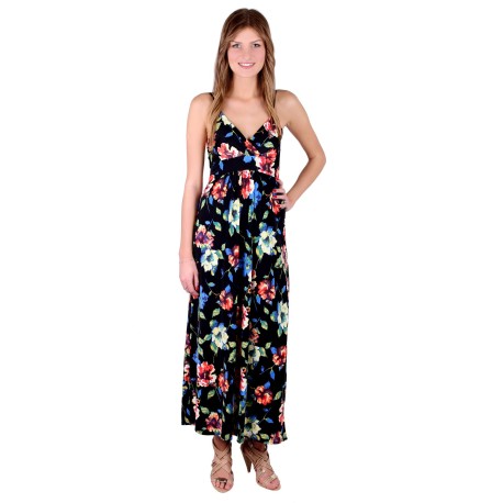 ASOS czarna sukienka maxi w kwiaty