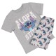 DISNEY STITCH Bawełniana chłopięca piżama z krótkim rękawem, NA LATO, dwuczęściowa