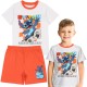 DISNEY Stitch Dwuczęściowa piżama chłopięca , biało- pomarańczowa letnia piżama