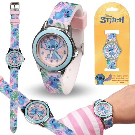 DISNEY Stitch Dziecięcy zegarek na rękę, analogowy zegarek do nauki