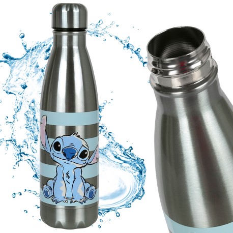 DISNEY Stitch Termiczna butelka NA WODĘ, Bidon ze stali nierdzewnej, termos 450 ml