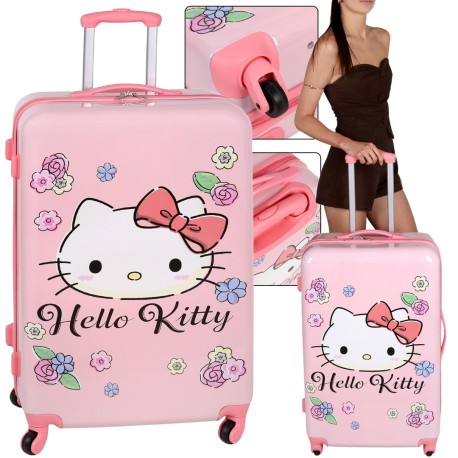 Hello Kitty Różowa walizka w twardej obudowie, walizka na kółkach 76,5 x 50 x 28,5 cm
