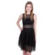 Black, Floral Crochet Lace, Open Back, Sleeveless Midi Dress By John Zack