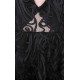 Black, Ribbon Design, Deep V-neck, Mini Skater Dress By John Zack