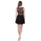 Black, Ribbon Design, Deep V-neck, Mini Skater Dress By John Zack