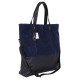 Borsa di pelle scamosciata colore blu scuro-nero ATMOSPHERE