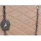 Elegant Beige Quilted Hanbag With Suede Elements