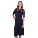 Navy Blue, Floral Lace Top, Wide Cropped Leg, Jumpsuit For Ladies By John Zack