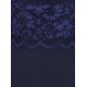 Navy Blue, Floral Lace Top, Wide Cropped Leg, Jumpsuit For Ladies By John Zack