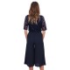 Navy Blue, Floral Lace Top, Wide Cropped Leg, Jumpsuit For Ladies By John Zack