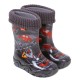 Demar Boys Cars Logo Insulated Black Grey Wellies Wellingtons Rain Boots