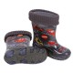 Demar Boys Cars Logo Insulated Black Grey Wellies Wellingtons Rain Boots