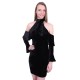 Black Velvet, Cold Shoulder Design, Halter Neck Mini Dress By John Zack