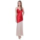 Red/Beige, Adjustable Cami Straps, V-Neck, Maxi Dress By John Zack