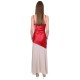 Red/Beige, Adjustable Cami Straps, V-Neck, Maxi Dress By John Zack