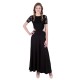 Black Short Sleeved, Cut Out Waist and Back Maxi Dress By John Zack