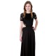 Black Short Sleeved, Cut Out Waist and Back Maxi Dress By John Zack