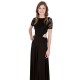 Black Short Sleeved, Cut Out Waist and Back Maxi Dress By John Zack