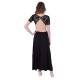 Black Short Sleeved, Cut Out Waist and Back Maxi Dress By John Zack