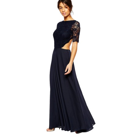 ASOS  Elegancka, granatowa sukienka maxi