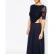 ASOS  Elegancka, granatowa sukienka maxi