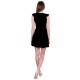 Black A-line Mini Dress, Sleeveless, V-neck Frill Trim Detail By John Zack