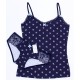 Women Cotton Navy Pyjamas Set T-shirt, Panties