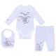 Grey, Bodysuit & Leggings & Bandana Bib Set For Baby Boys DUMBO DISNEY