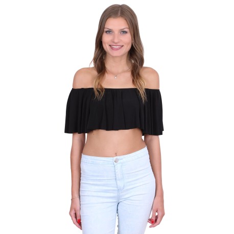 ASOS Czarny krótki top hiszpanka