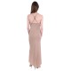 Beige, Wrap Front, Ruched Side Detail Maxi Dress By John Zack