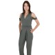 Khaki, Cold Shoulder Cut, Wrap Front,  Jumpsuit For Ladies By John Zack