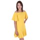 Yellow, Short Sleeves, Off-Shoulder, Frill Details, Mini Dress By John Zack