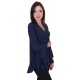 John Zack Womens' Navy-Blue Wide Cuffs Elegant Blouse