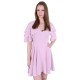 Pink, Short Sleeved, Frill Design, Tie Detail Mini Dress By John Zack