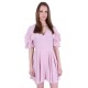 Pink, Short Sleeved, Frill Design, Tie Detail Mini Dress By John Zack